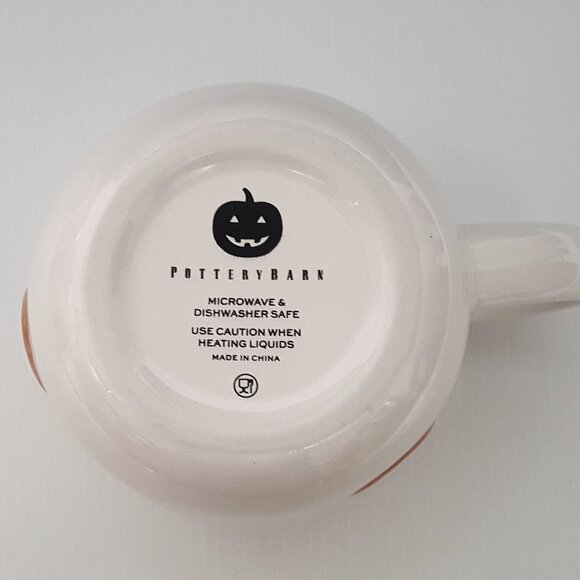 NEW Pottery Barn Set of 2 Jack-O'-Lantern Whimsy Stoneware Mugs 16 OZ Halloween - Picture 6 of 6